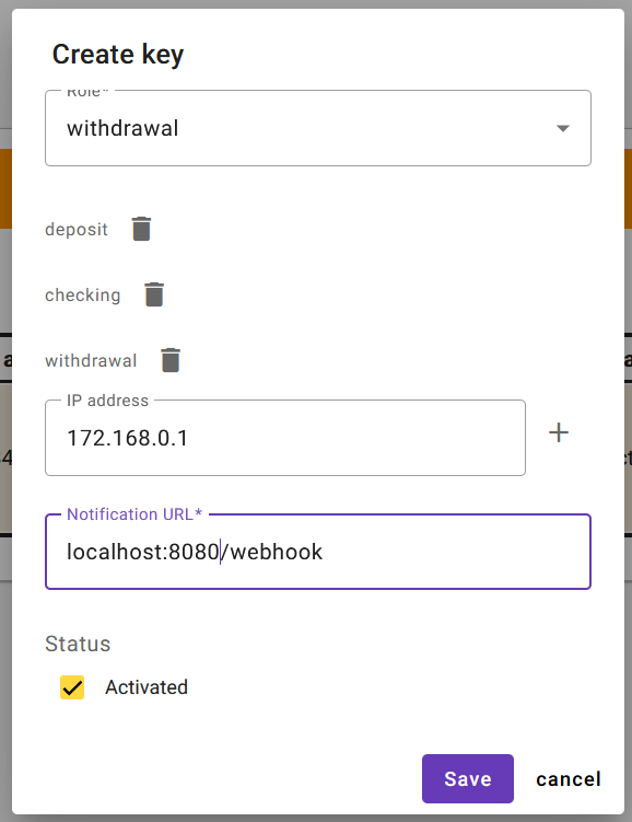 API Key Form