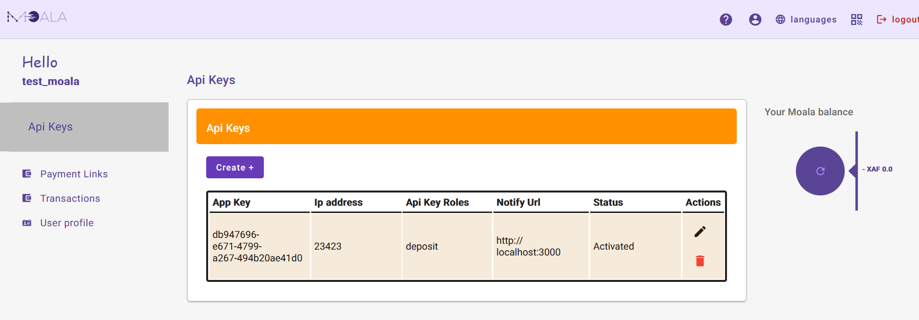 Dashboard Page